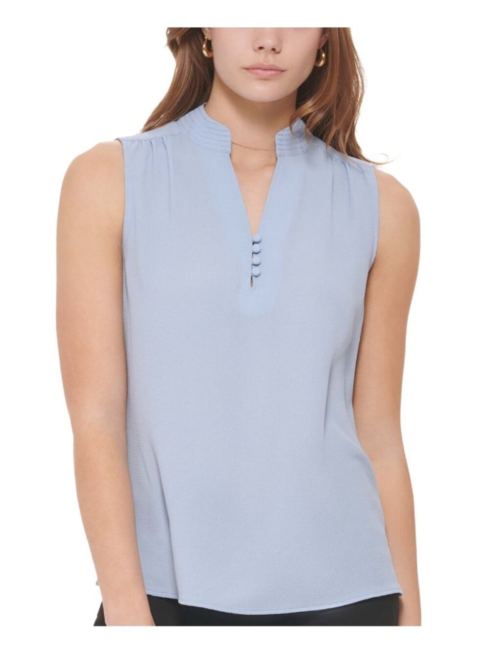 Calvin Klein Women's Sleeveless V-Neck Blouse, Zen, Size Medium, New With Tags